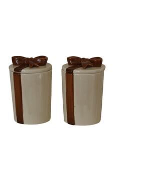 Vintage Bow Detail Canisters Set of Two